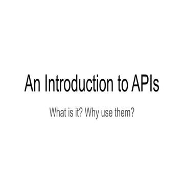 An Introduction to APIs | PDF