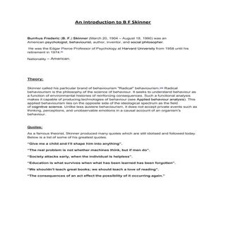 An introduction to b f skinner