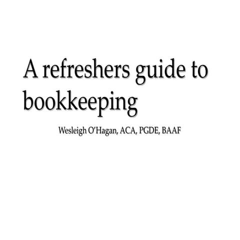 An introduction to bookkeeping final
