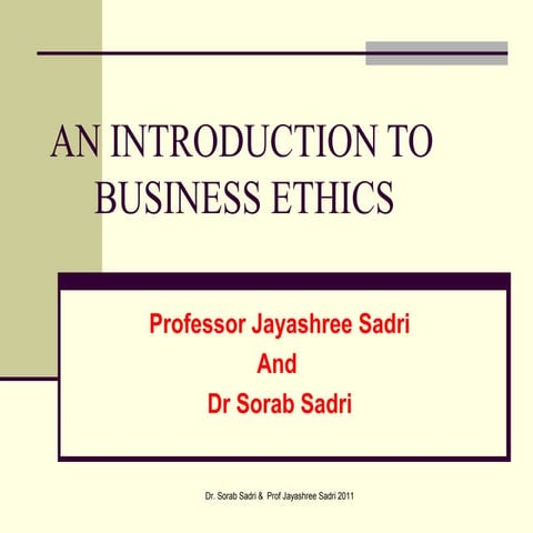 An introduction to business ethics | PPT