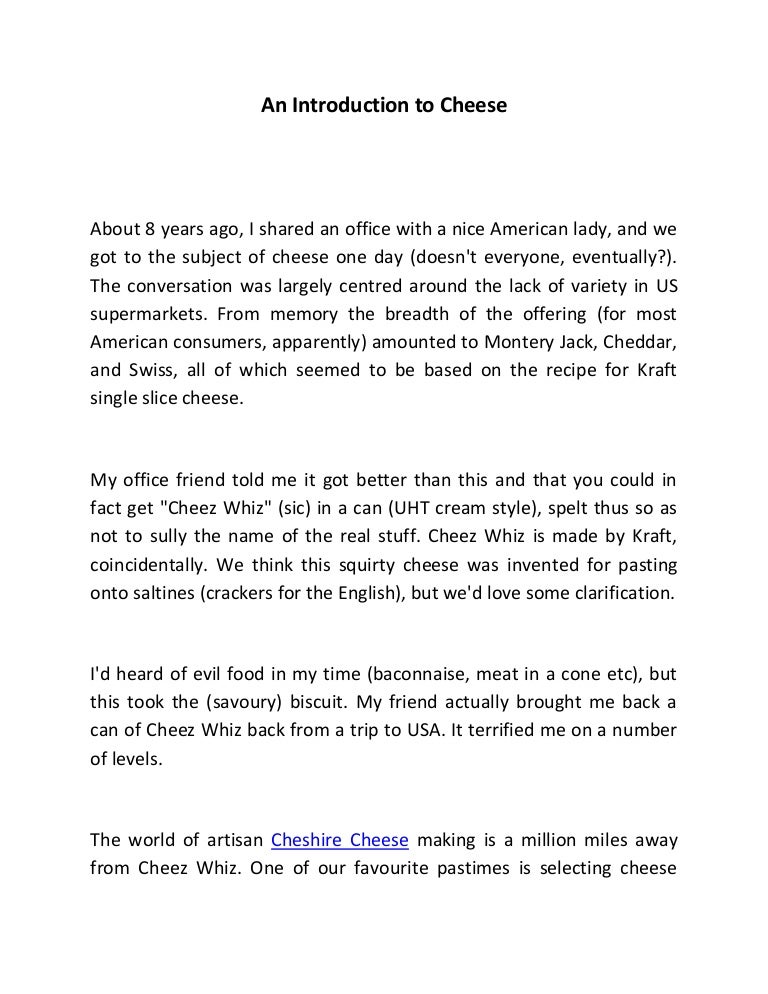 An introduction to cheese