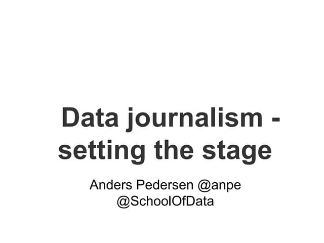 An introduction to Data Journalism