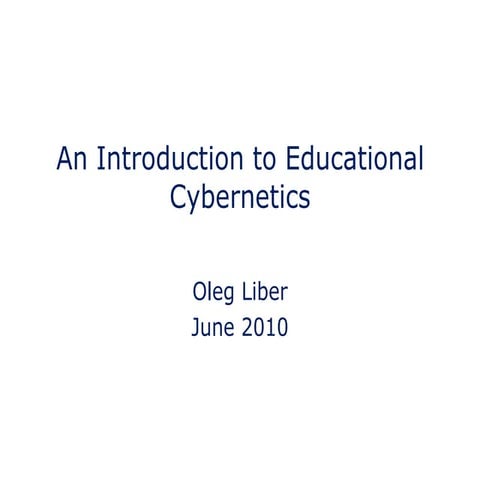 An introduction to educational cybernetics