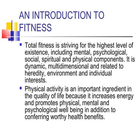 An introduction to fitness