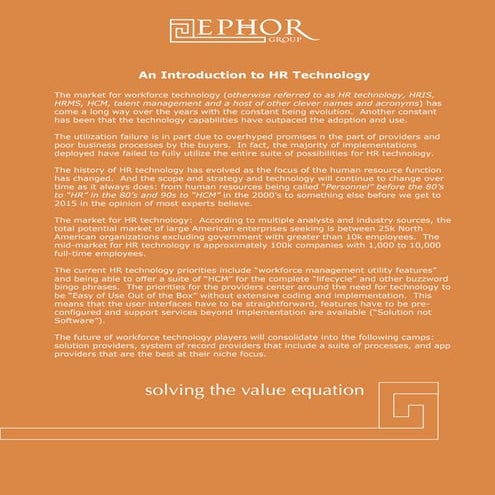 An introduction to HR Technology Market Landscape