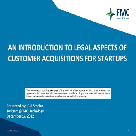 An Introduction to Legal Aspects of Customer Acquisitions for Startups