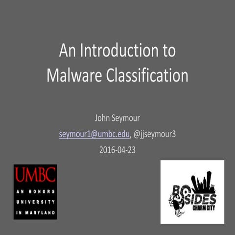 An Introduction to Malware Classification