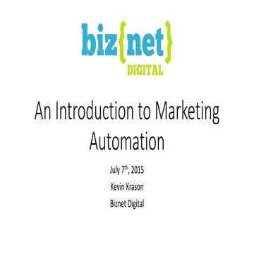 An introduction to Marketing Automation