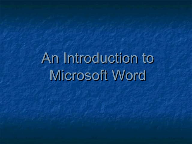 An introduction to microsoft_word