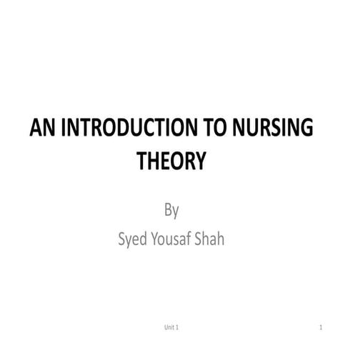 An introduction to nursing theory