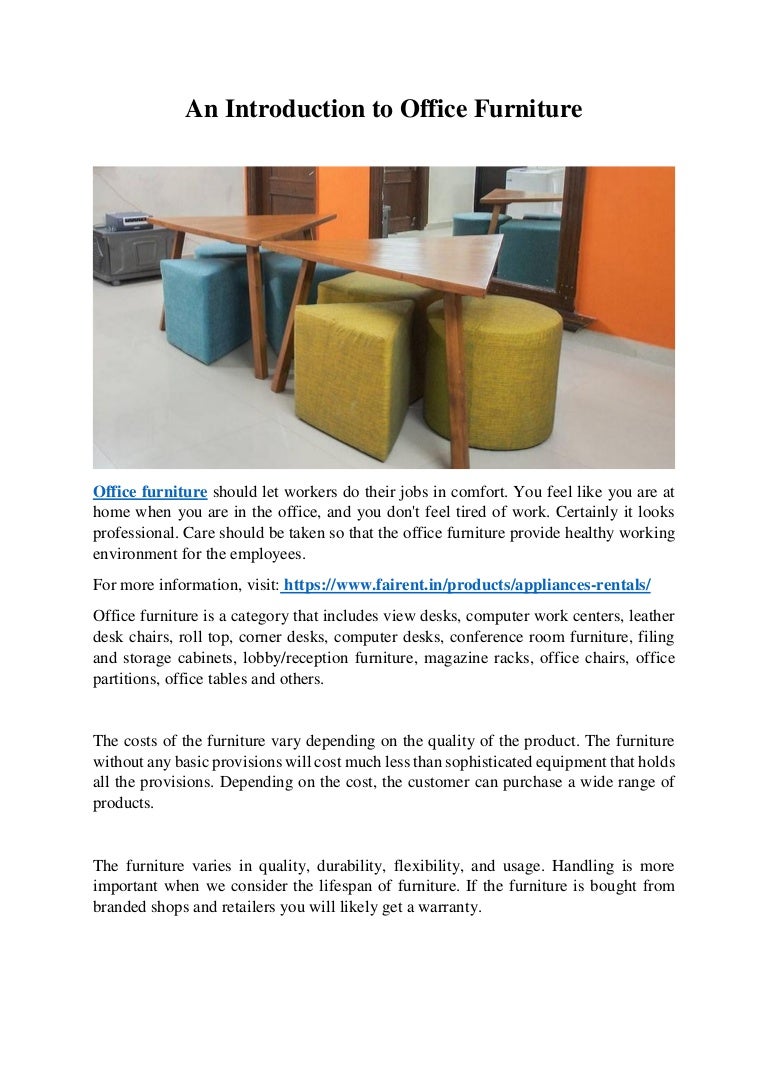 An Introduction to Office Furniture