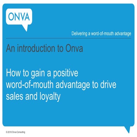 An Introduction To Onva