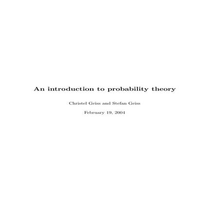 An introduction to probability theory   geiss