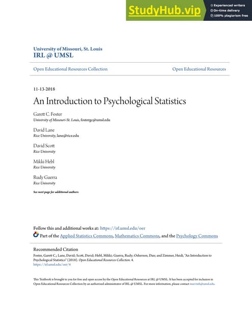 An Introduction To Psychological Statistics Pdf An Introduction To Psychological Statistics Pdf
