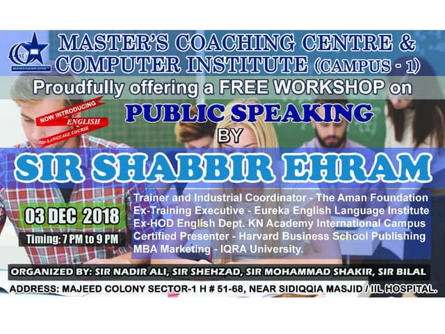 An introduction to public speaking training session