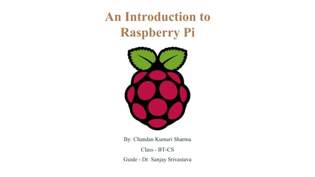 An introduction to raspberry pi
