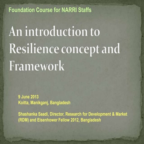 An Introduction to Resilience for Humanitarian Workers