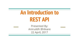 An Introduction To REST API