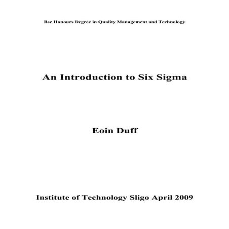 An Introduction To Six Sigma
