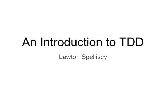 An Introduction to Test Driven Development with React