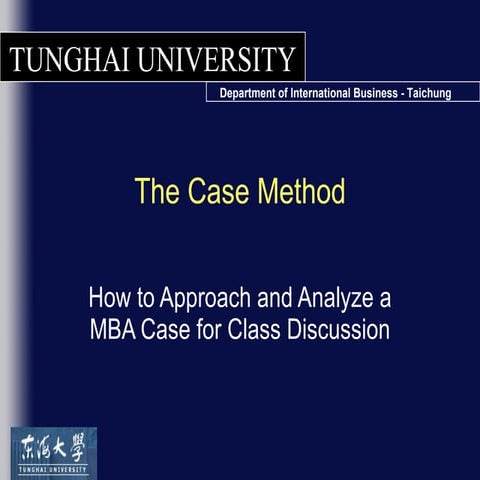 An Introduction To The Case Method [Lecture Notes Sav]