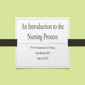 An Introduction to the Nursing Process