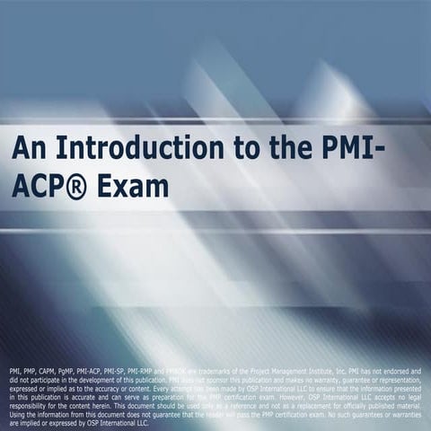 An Introduction To The PMI ACP® Exam