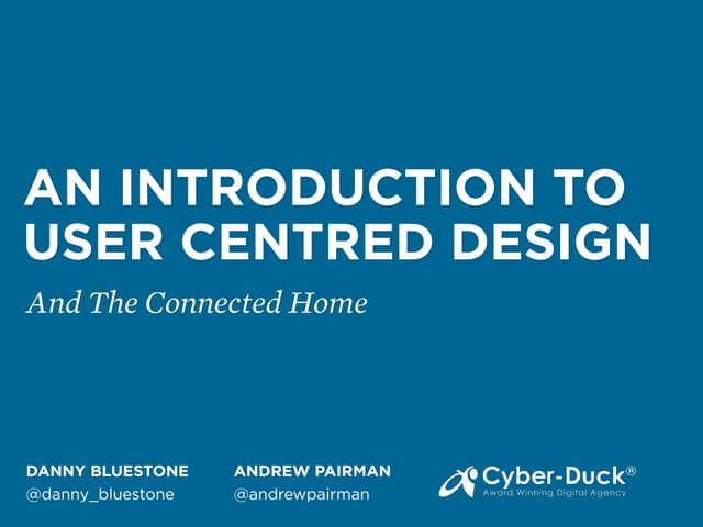 User centred design (UCD) and the c...