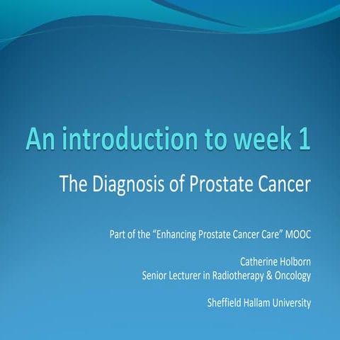 An introduction to prostate cancer diagnosis