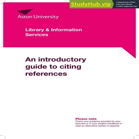 An Introductory Guide To Citing References Library   Information Services