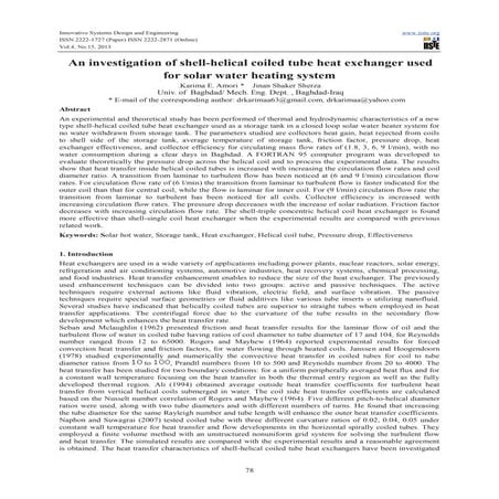 Experimental Investigation of a Helical Coil Heat Exchanger | PDF