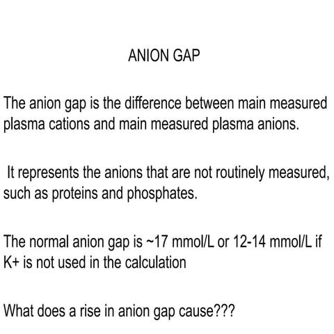 ANION GAP during acid base balance pre examination | PPTX