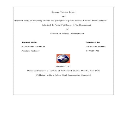 "Empirical study on measuring attitude and perception of people towards Swach...