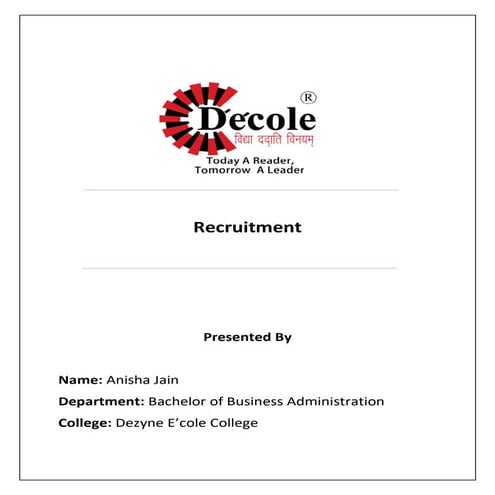 Anisha Jain ,BBA, Dezyne E'cole College