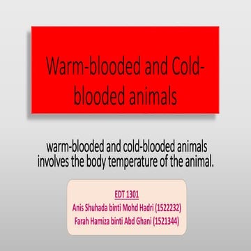 Warm-blooded and Cold-blooded Animals