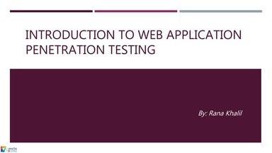 Introduction to Web Application Penetration Testing