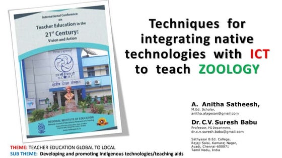Techniques for integrating native technologies with ict to teach zoology
