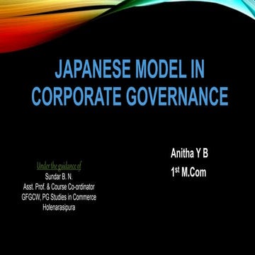 Japanese model in corporate governance