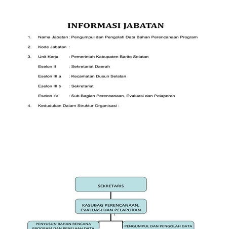 Anjab jfu pengumpul & pengolah data bahan perencanaan program