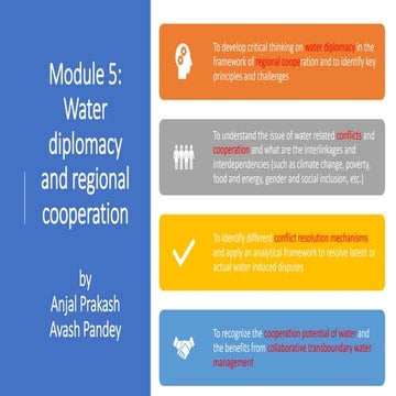 SWaRMA_IRBM_Module5_#1, Water diplomacy and regional cooperation, Anjal Praka...