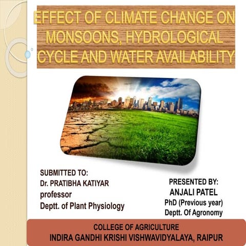 water Resources of India - By Anjali Patel mam (IGKV Raipur, C.G) | PPTX