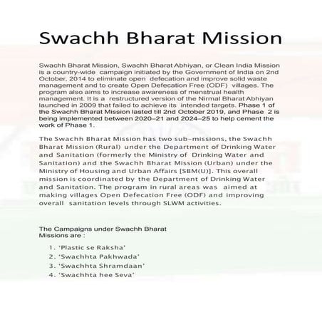 Swachh Bharat Abhiyan: Transforming India Towards a Cleaner Future