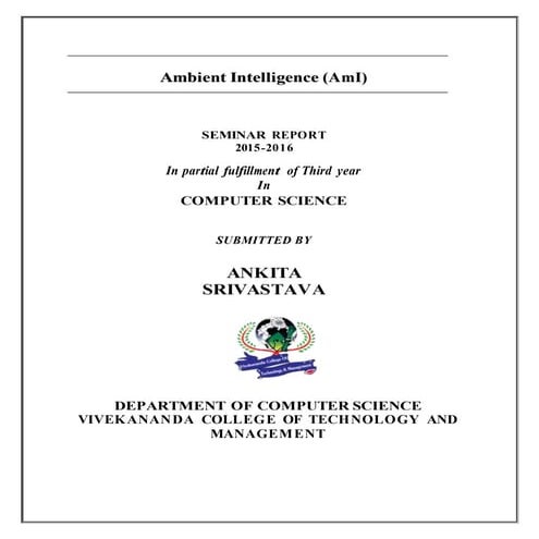 seminar report on ambient intelligent