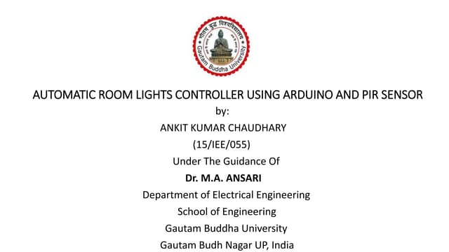 Automatic Room Light Controller Using Arduinom & PIR Sensor