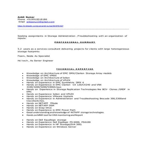 Ankit resume