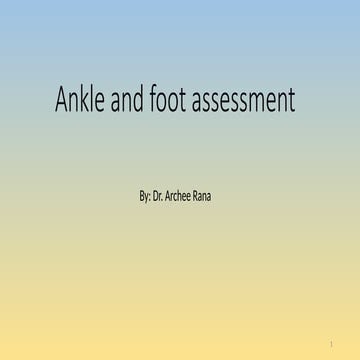Ankle and foot assessment for physiotherapy