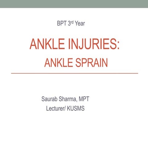 Ankle instability, ankle sprain