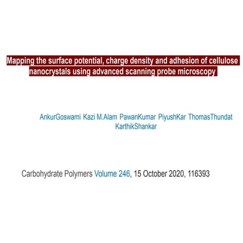 Mapping the surface potential, charge density and adhesion of cellulose nanoc...
