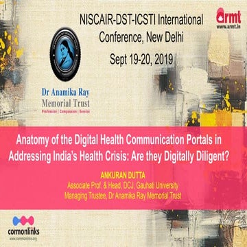 Anatomy of the Digital Health Communication Portals in Addressing India’s Hea...