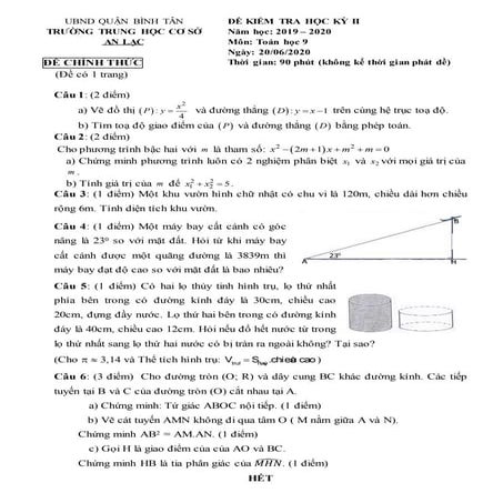 дђб ѓ Thi Hk2 Toгўn 9 Thcs An Lбєўc Docx